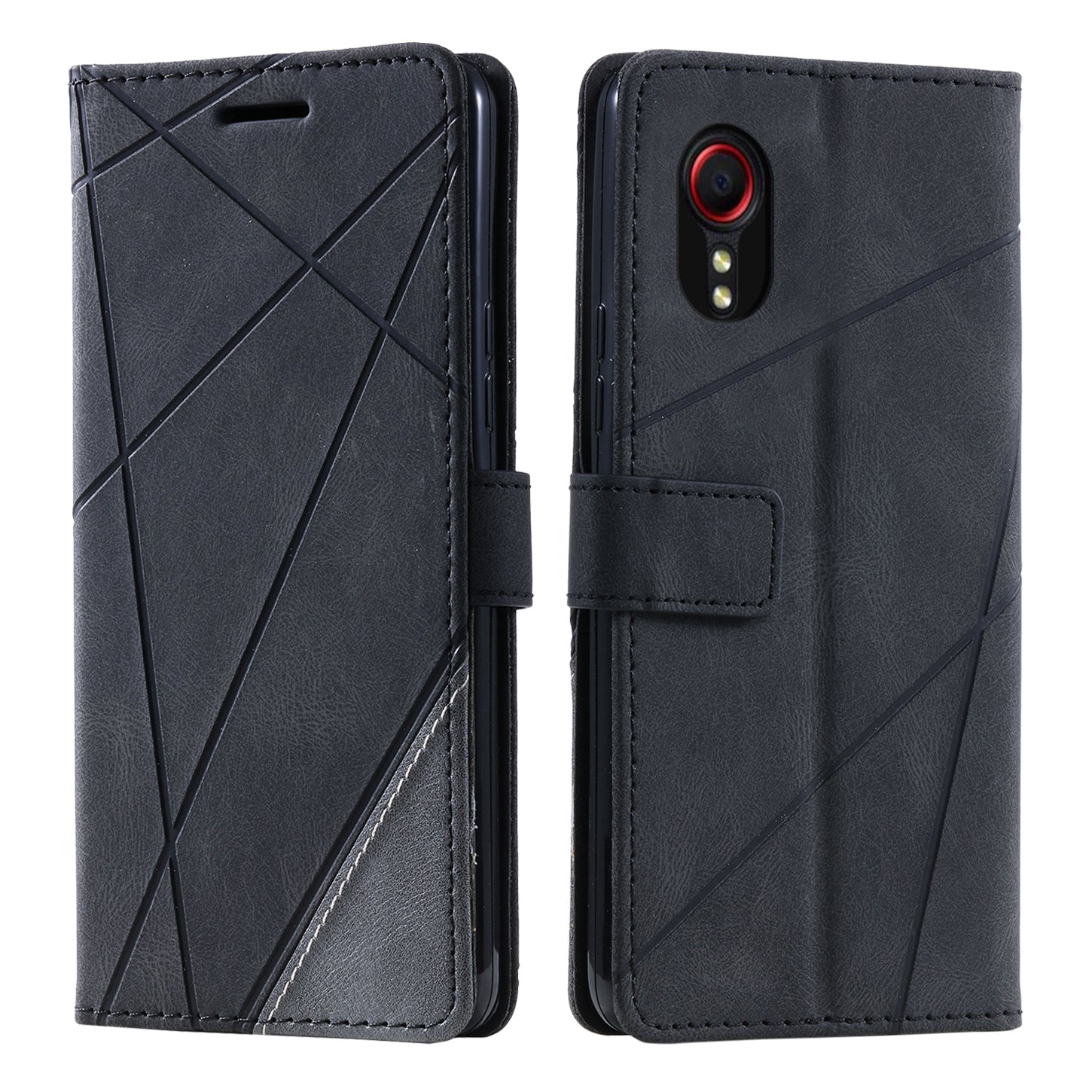 For Samsung Galaxy Xcover 5 Wallet Case Lines Imprinted PU Leather Phone Back Cover For Samsung Galaxy Xcover 5 Wallet Case Lines Imprinted PU Leather Phone Back Cover